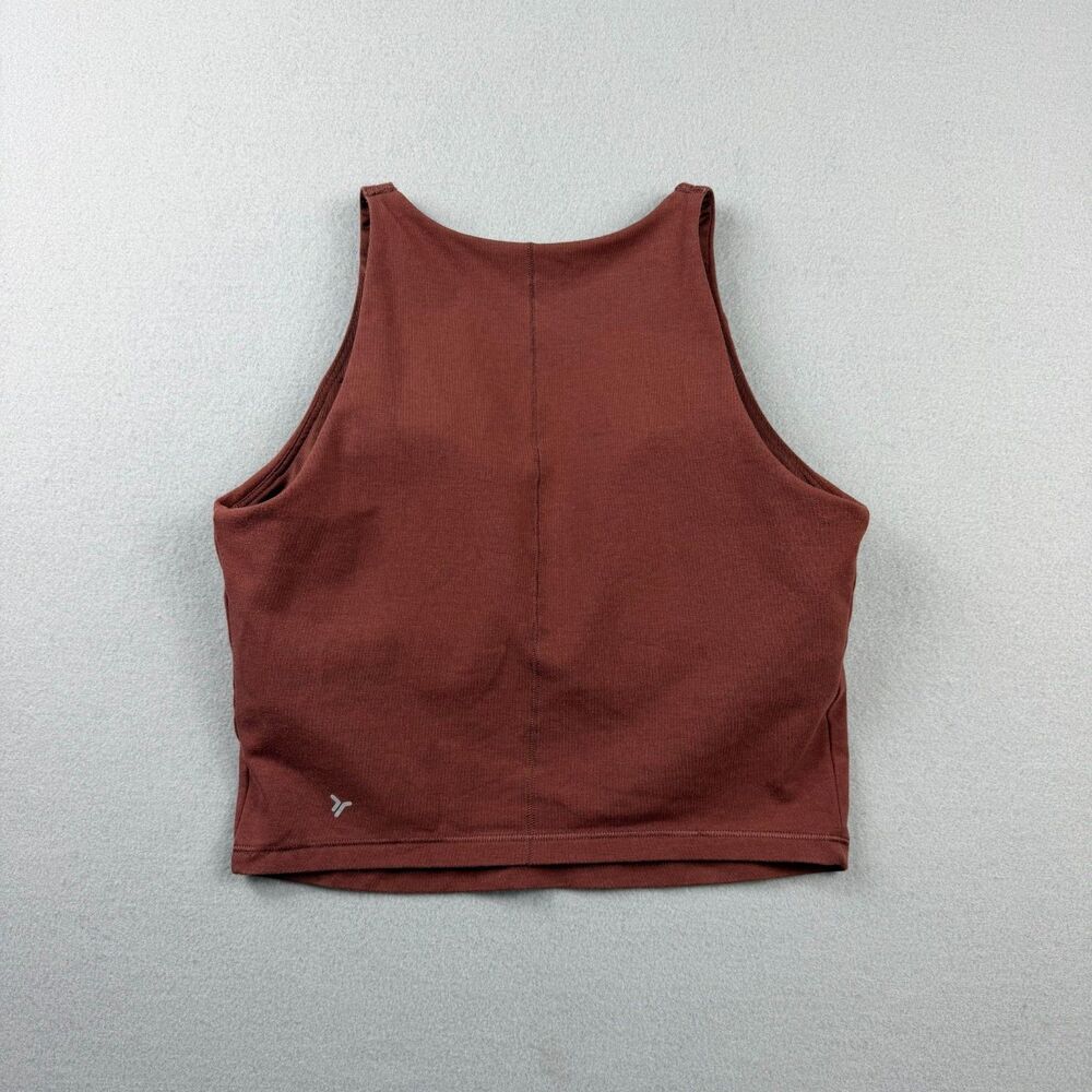Old Navy PowerChill Cropped Athletic Tank Top Womens M Red Built In Bra - Picture 2 of 5